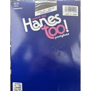 Hanes Too! Control Top Sandalfoot Pantyhose Size CD - Town Taupe #137  New